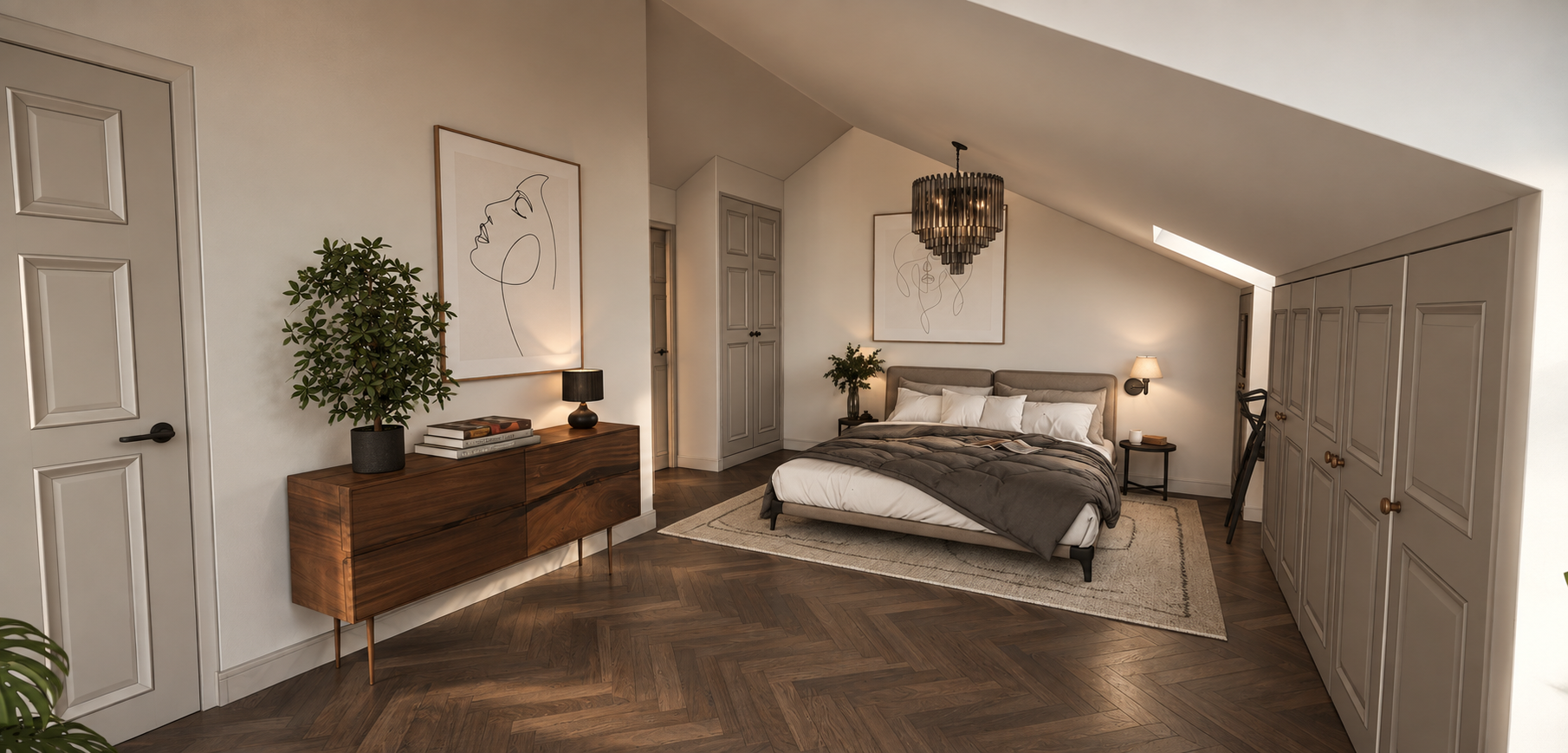 Slaapkamer in een woningvisualisatie